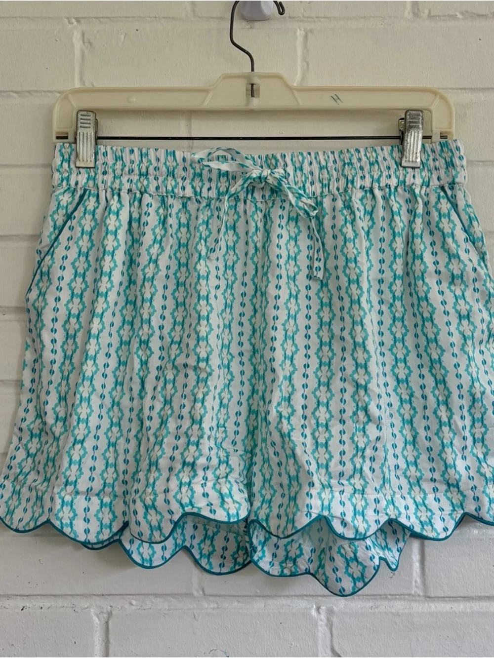 Brooks Avenue Scalloped Pajama Shorts Set in Cameron Blue, SZ M NWT - Picture 10 of 12